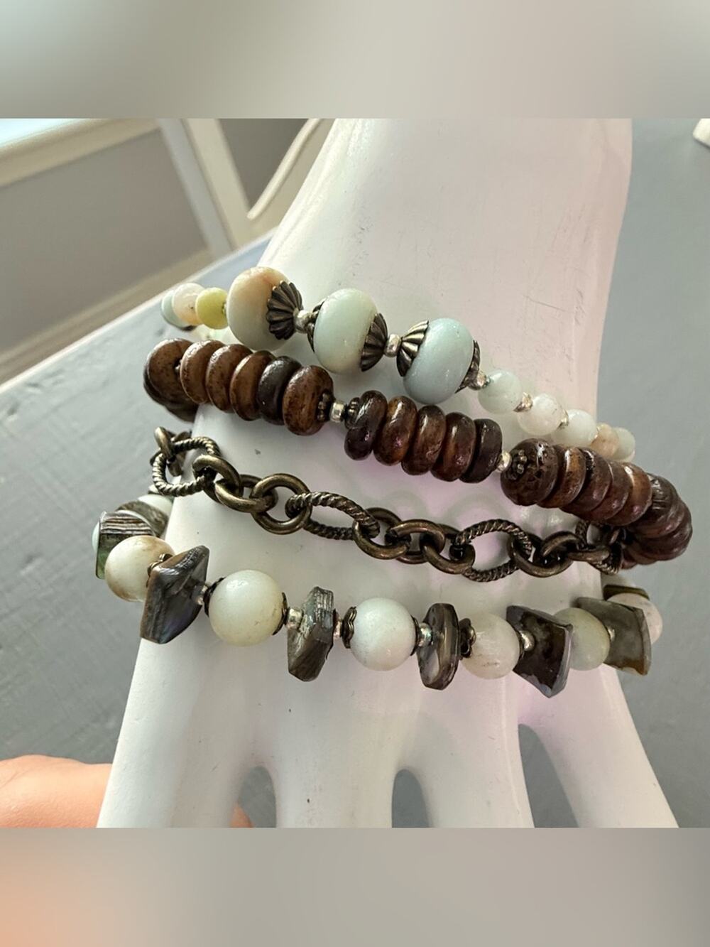 Anne Vaughan Multi Strand Stone Beaded Bracelet